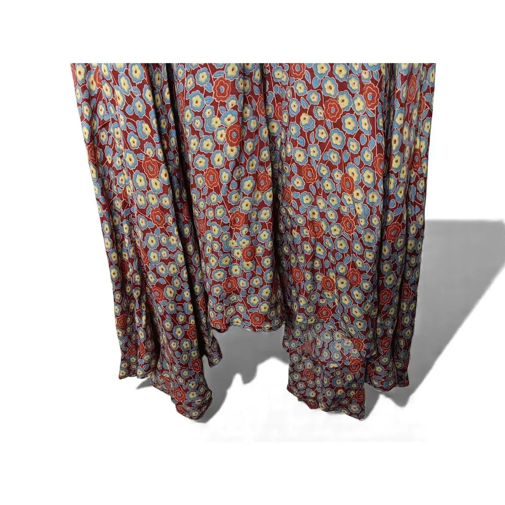 New Joie Eilish Floral Maxi Dress Fired Brick Multi Long Sleeve Boho Size S - Picture 6 of 16